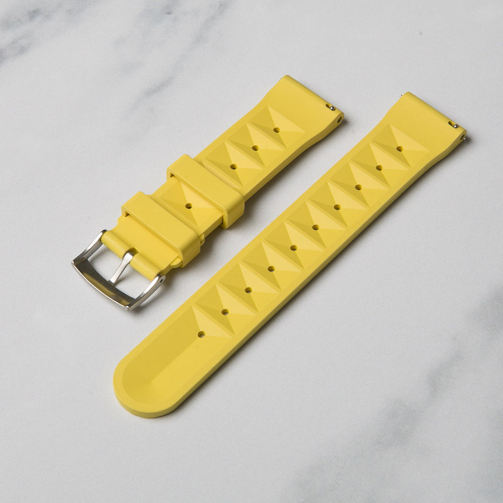Yellow Rubber Waffle Watch Strap by North Straps
