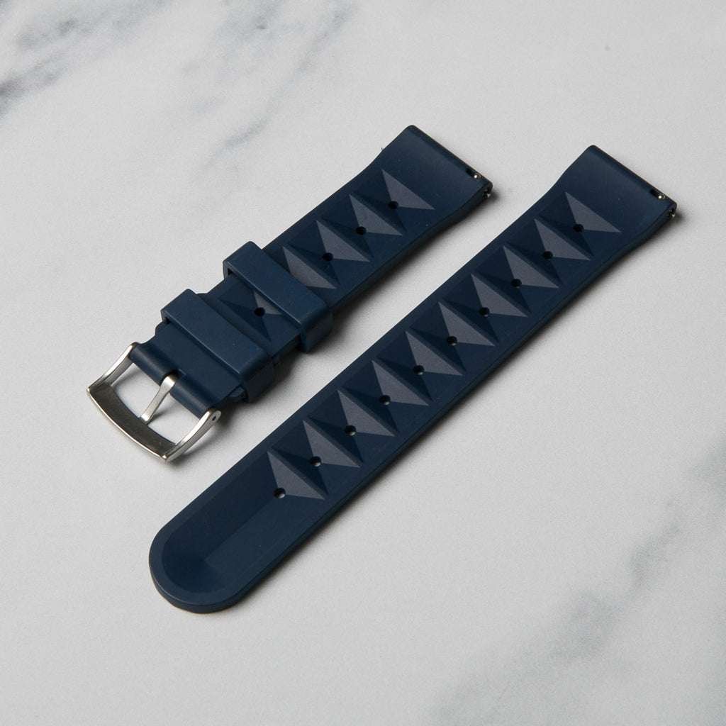 Blue Rubber Waffle Watch Strap by North Straps