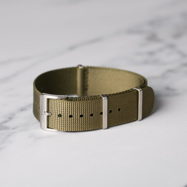 Olive Green Tough Nato watch strap by North Straps