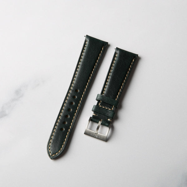 Blue Horween Chromexcel leather watch strap by North Straps