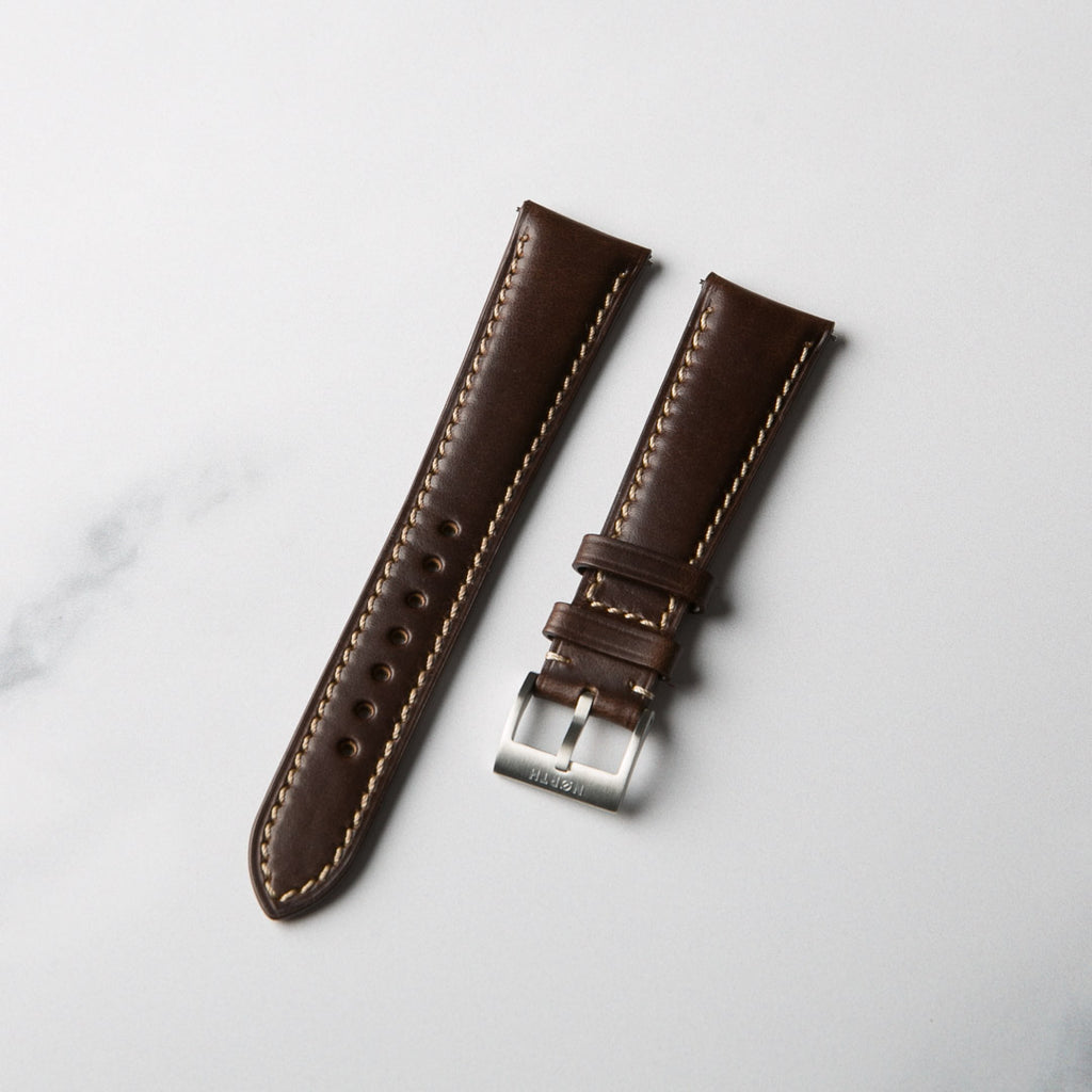 Brown Horween Chromexcel leather watch strap by North Straps
