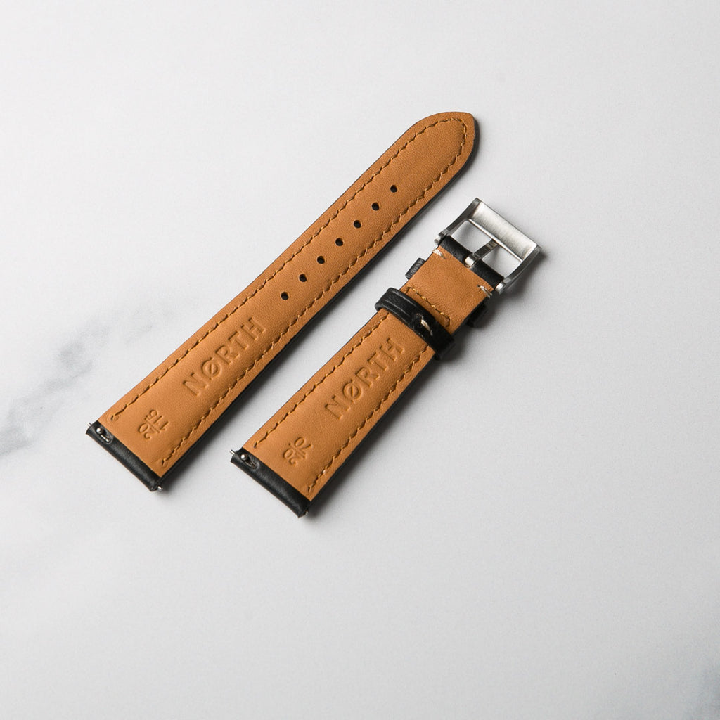 Black Horween Chromexcel leather watch strap by North Straps