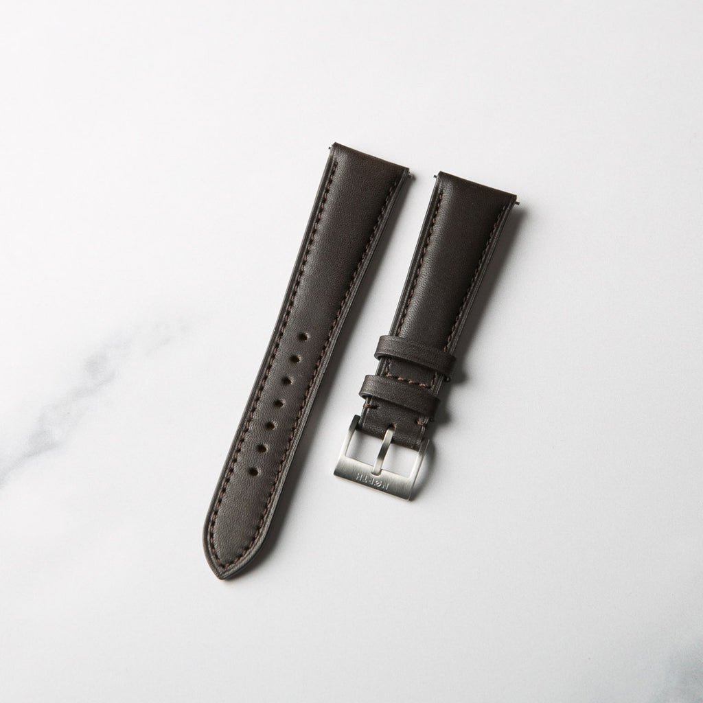 Marron Barenia leather watch strap by North Straps