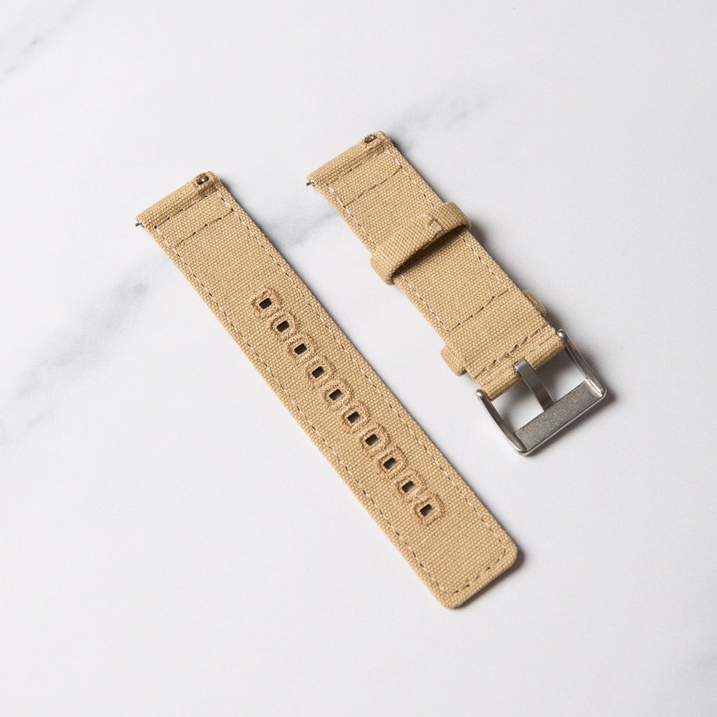 Khaki Canvas 2 Piece watch strap by North Straps